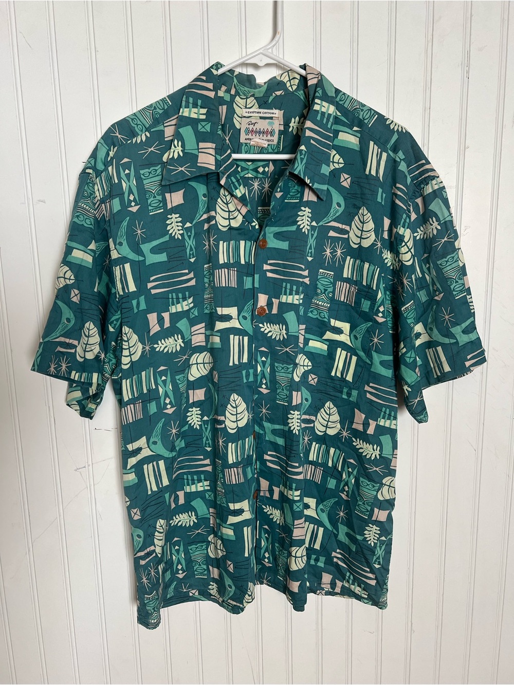 Reyn Spooner Tiki Surf Print EgyptianCotton American Classics Shirt Size XL